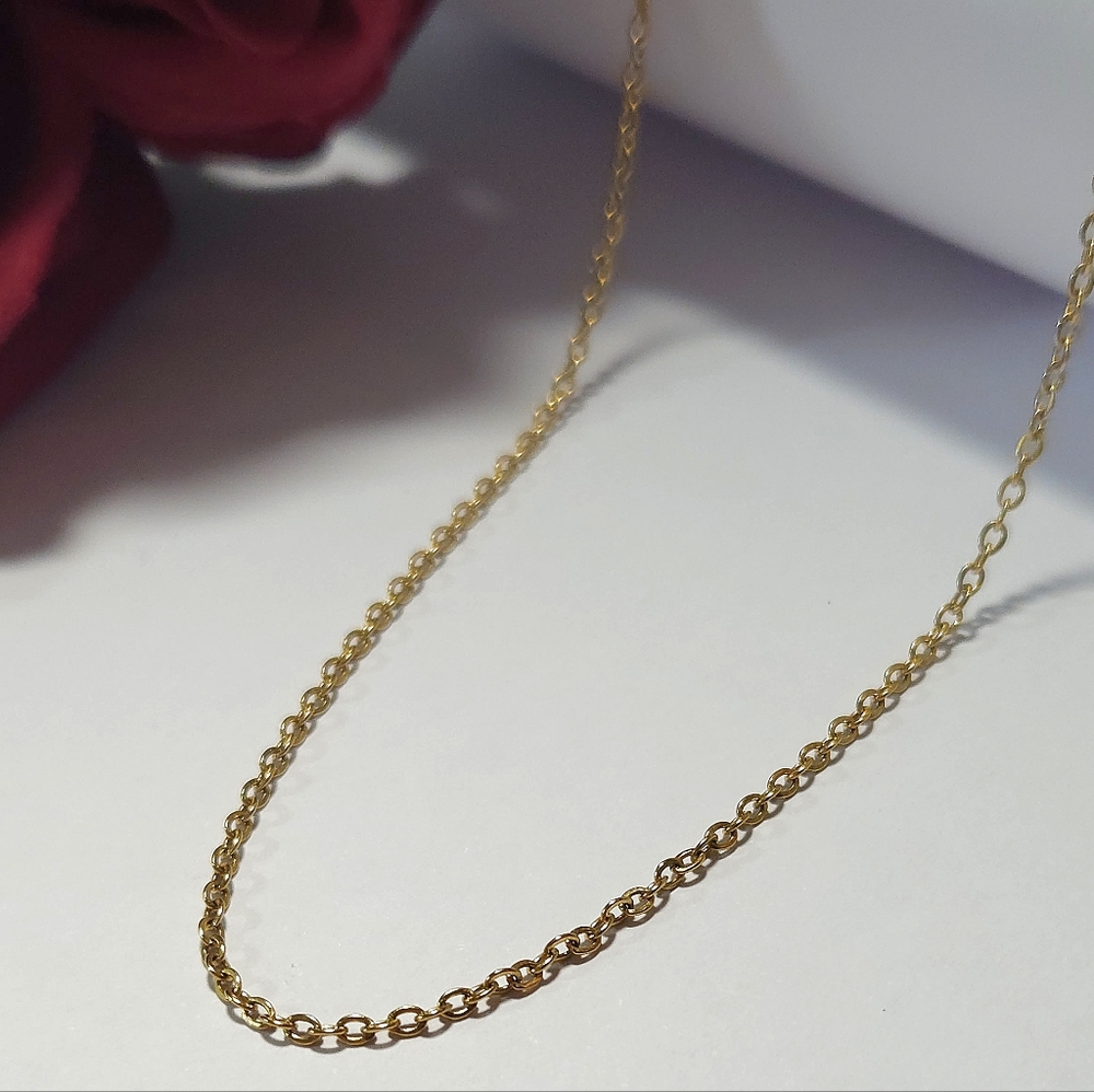 Vintage Gold Plated Oval Link Chain Necklace 18" Long